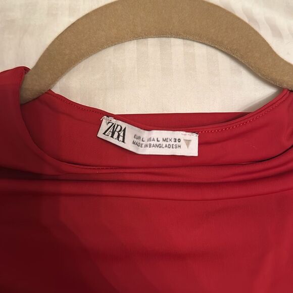 Zara bodycon size large sleeveless midi dress. Burnt red color - Picture 2 of 2